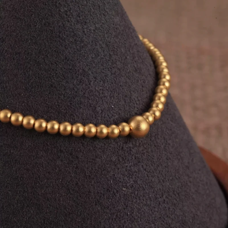 24k-gold-Bracelets-AZK-7011-4 24k gold bracelet, hand-forged gold bracelet, pure gold beaded bracelet