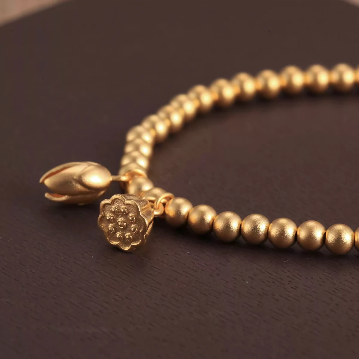 lotus gold bracelet, spiritual gold jewelry, 24k gold bracelet for clarity