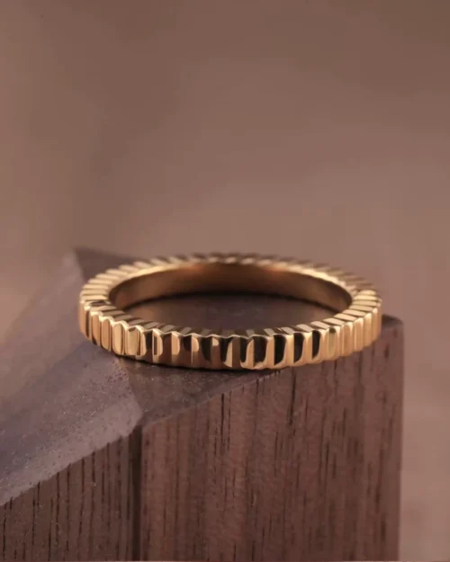 24k-gold-ring-AZK-7004-1 solid gold ring, 24k gold ring, hand-forged gold ring