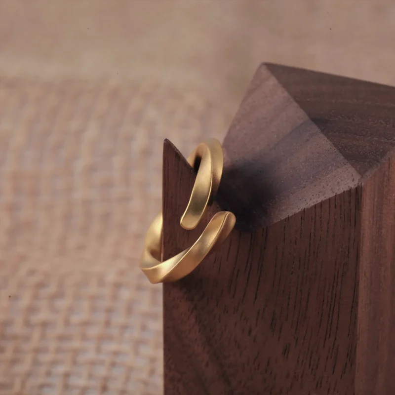 24k-gold-ring-AZK-7005-2 24K pure gold Mobius ring, Infinity symbol ring / eternal love ring, hand-forged gold jewelry, 24K gold wedding band, luxury bespoke gold accessory