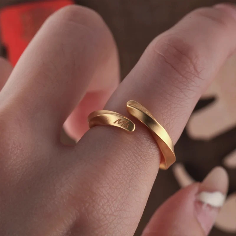 24k-gold-ring-AZK-7005-3 24K pure gold Mobius ring, Infinity symbol ring / eternal love ring, hand-forged gold jewelry, 24K gold wedding band, luxury bespoke gold accessory