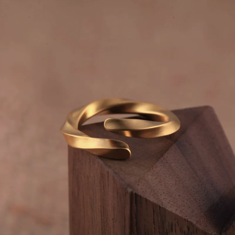 24k-gold-ring-AZK-7005-4 24K pure gold Mobius ring, Infinity symbol ring / eternal love ring, hand-forged gold jewelry, 24K gold wedding band, luxury bespoke gold accessory