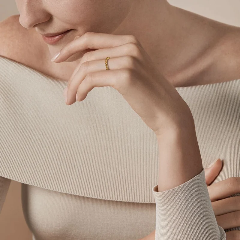 24k gold ring, hand-forged gold ring, braided gold ring