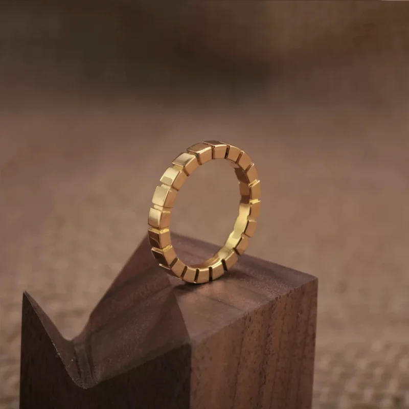 24k-gold-ring-AZK-7010-2 geometric gold ring, hand-forged 24k gold ring, sculptural gold ring