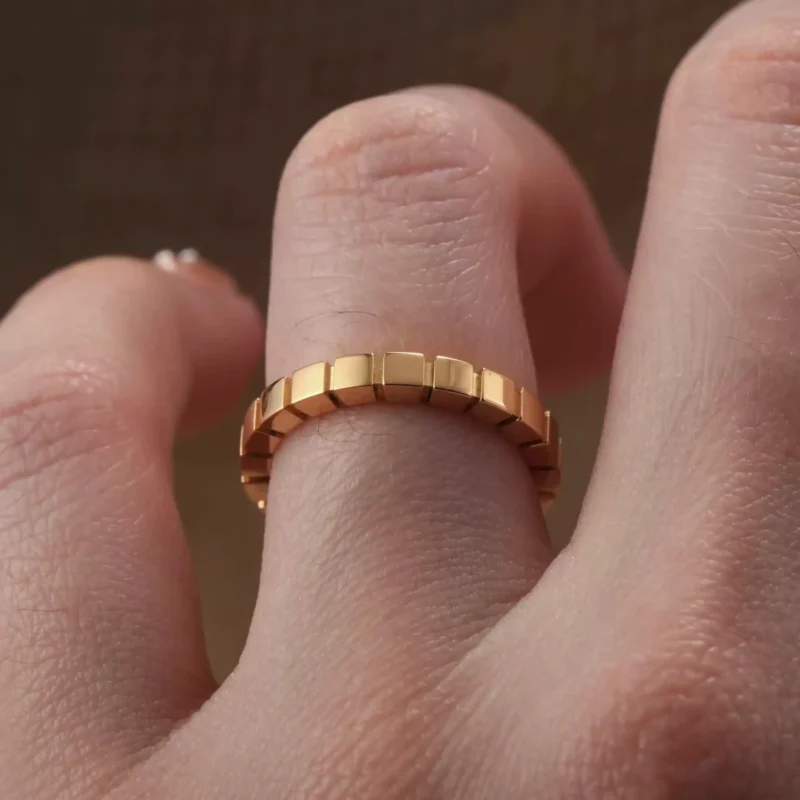 24k-gold-ring-AZK-7010-3 geometric gold ring, hand-forged 24k gold ring, sculptural gold ring