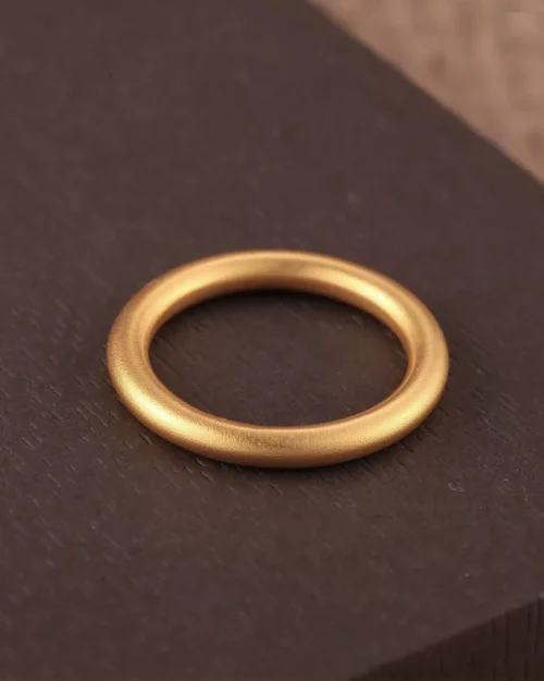 24k-gold-ring-AZK-7017-5 24k gold couple rings, minimalist gold wedding bands, hand-forged pure gold rings