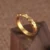 24k-gold-ring-AZK-7020-1 wave edge gold ring, engraved 24k gold band, hand-forged gold ring