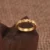 24k-gold-ring-AZK-7020-2 wave edge gold ring, engraved 24k gold band, hand-forged gold ring