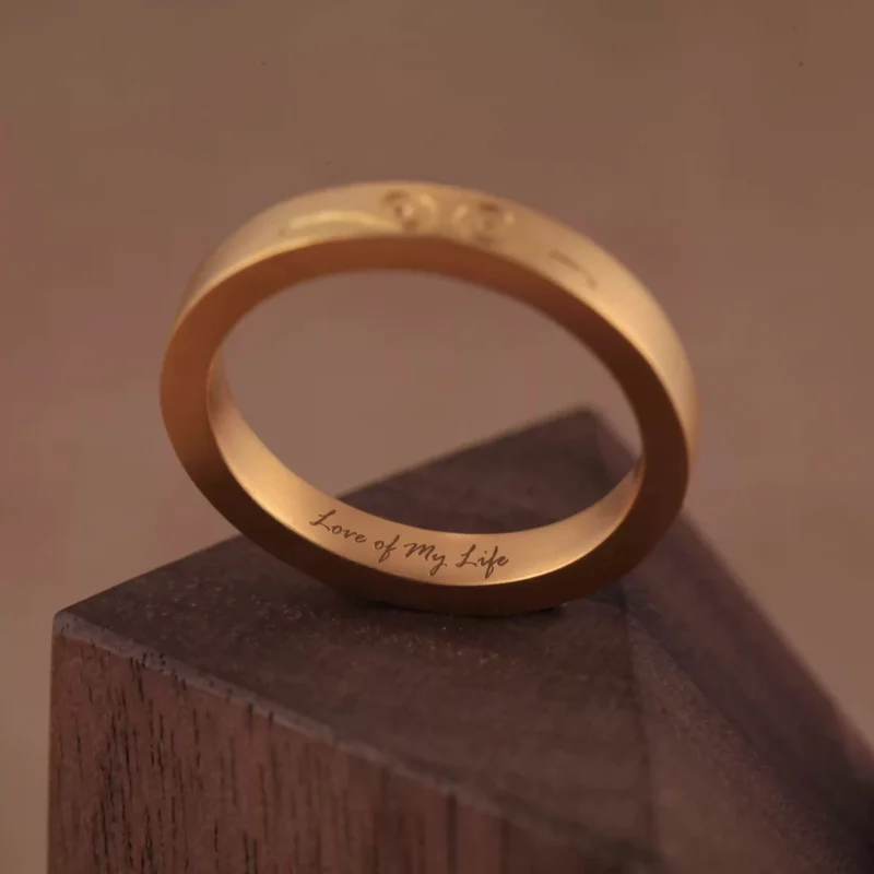 24k-gold-ring-AZK-7023-1 24k gold myth-inspired rings, hand-forged gold couple rings, symbolic gold wedding band