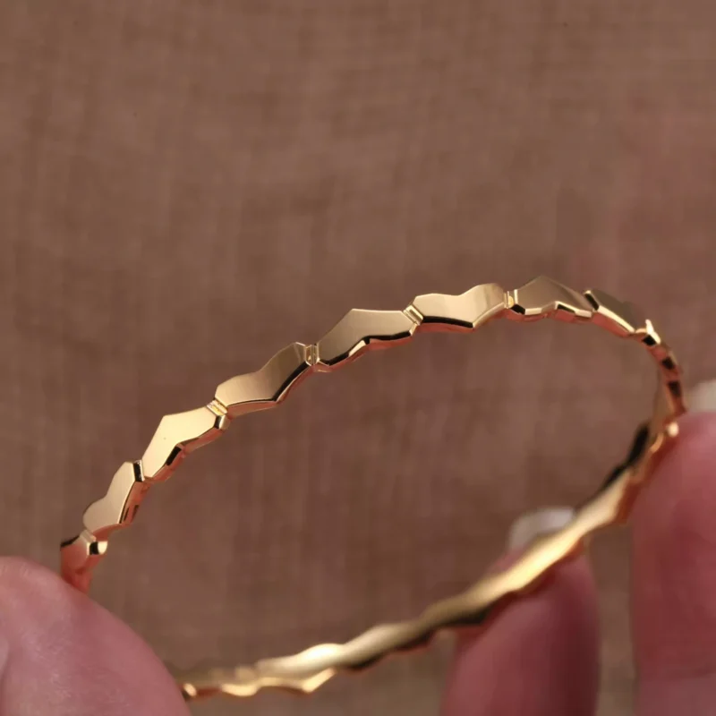 24k-gold-ring-AZK-7029-2 24k gold heart bracelet, sculptural gold bangle, hand forged solid gold bracelet