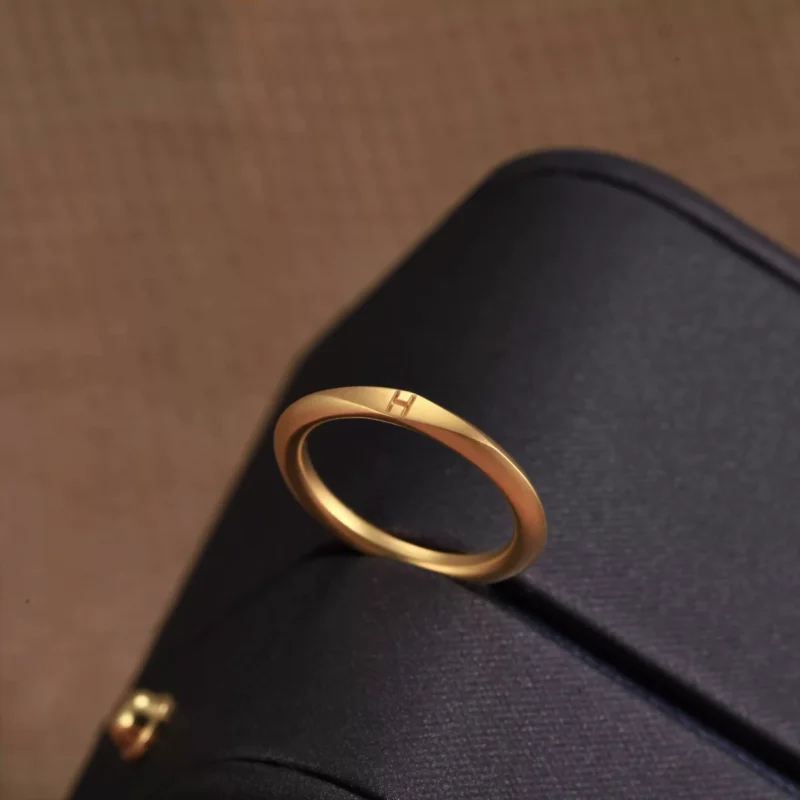 24k-gold-ring-AZK-7031-4 engraved 24k gold ring, custom gold initial ring, minimalist personalized gold band