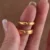 24k-gold-ring-AZK-7037-5 парные обручальные кольца, обручальные кольца из 24-каратного золота, золотое кольцо с вырезом в форме сердца, ручной ковки парные кольца, цельнолитые золотые кольца любви