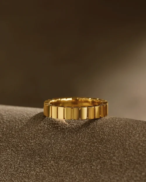 geometric gold ring, hand-forged gold ring, 24k solid gold ring, block design gold jewelry, men’s pure gold ring