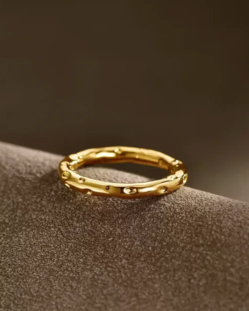 cheese gold ring, 24k gold fun ring, hand-forged gold jewelry, whimsical gold ring, unique gold accessory