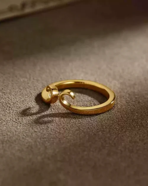 24k gold vow ring, symbolic gold couple rings, hand-forged wedding bands, chinese mythology jewelry, pure gold couple ring