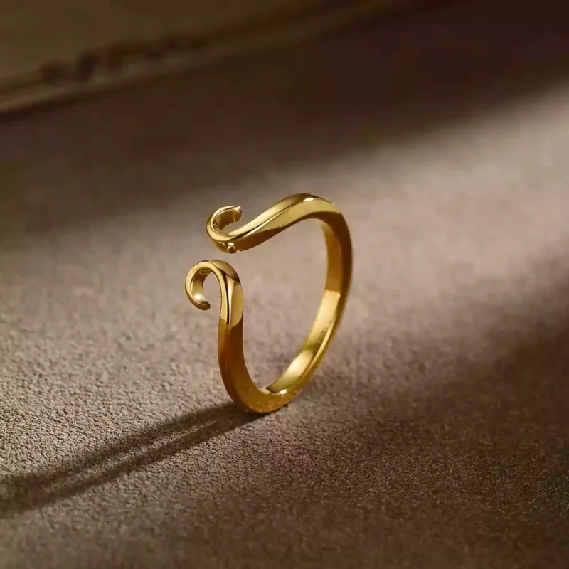 24k-gold-ring-AZK-7041-3 แหวนสาบานทอง 24k, แหวนคู่สัญลักษณ์ทองคำ, แหวนแต่งงานตีมือ, เครื่องประดับเทพนิยายจีน, แหวนคู่ทองคำแท้