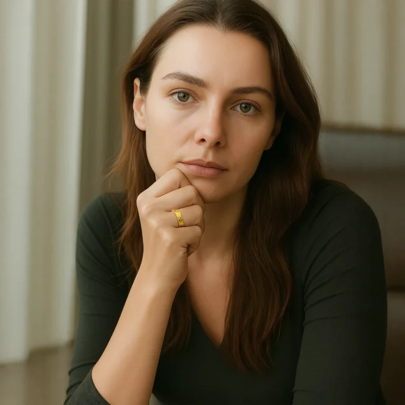 AZK-7001-1 hammered gold ring, 24k gold ring, hand-forged gold band