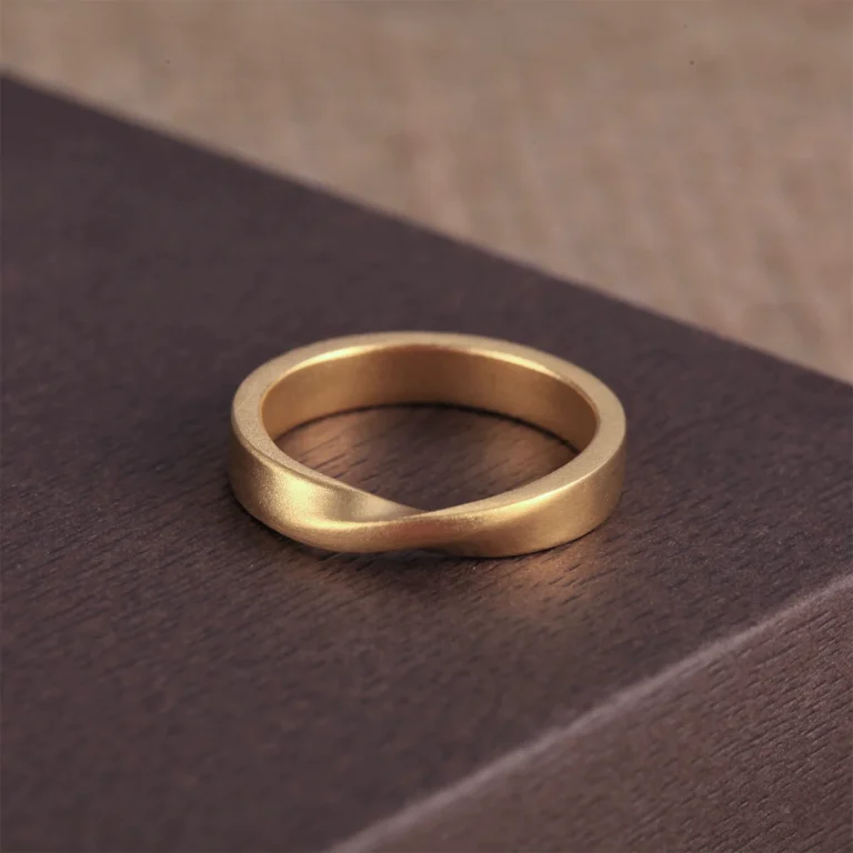 mobius gold ring, hand-forged 24k gold ring, pure gold wedding band