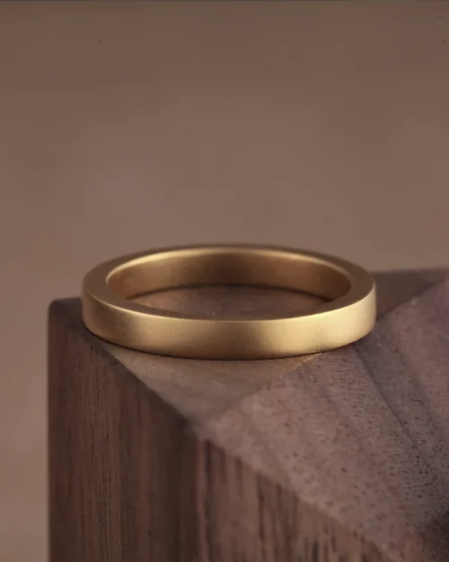 AZK-7003-3 solid gold ring, 24k gold ring, hand-forged gold ring