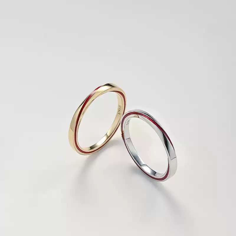 24k-gold-ring-AZK-7054-02 18K纯金婚戒,优雅设计搭配红线细节,婚礼与赠礼的完美之选