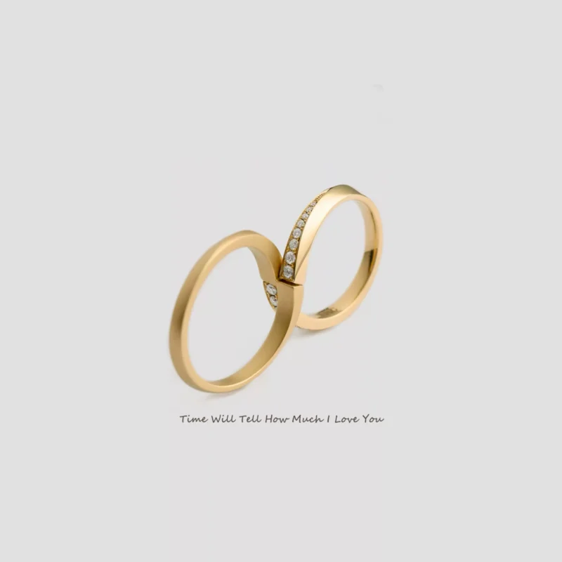 24k-gold-ring-AZK-7057-01 18K Pure Gold Diamond Wedding Band, Elegant Design, Perfect Blend of Fashion and Classic