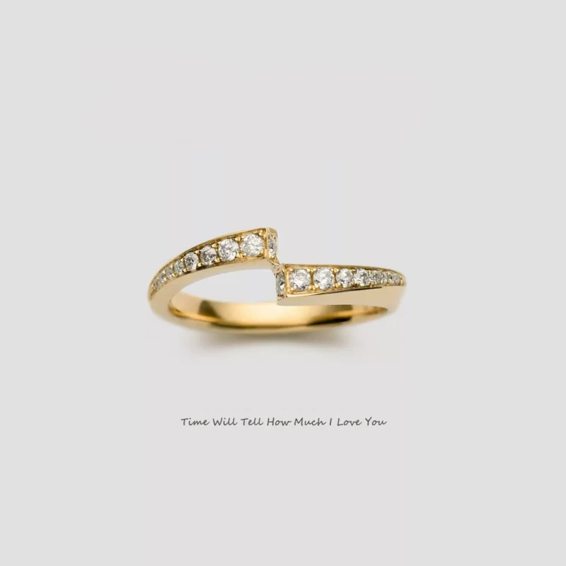 24k-gold-ring-AZK-7057-02 18K Pure Gold Diamond Wedding Band, Elegant Design, Perfect Blend of Fashion and Classic
