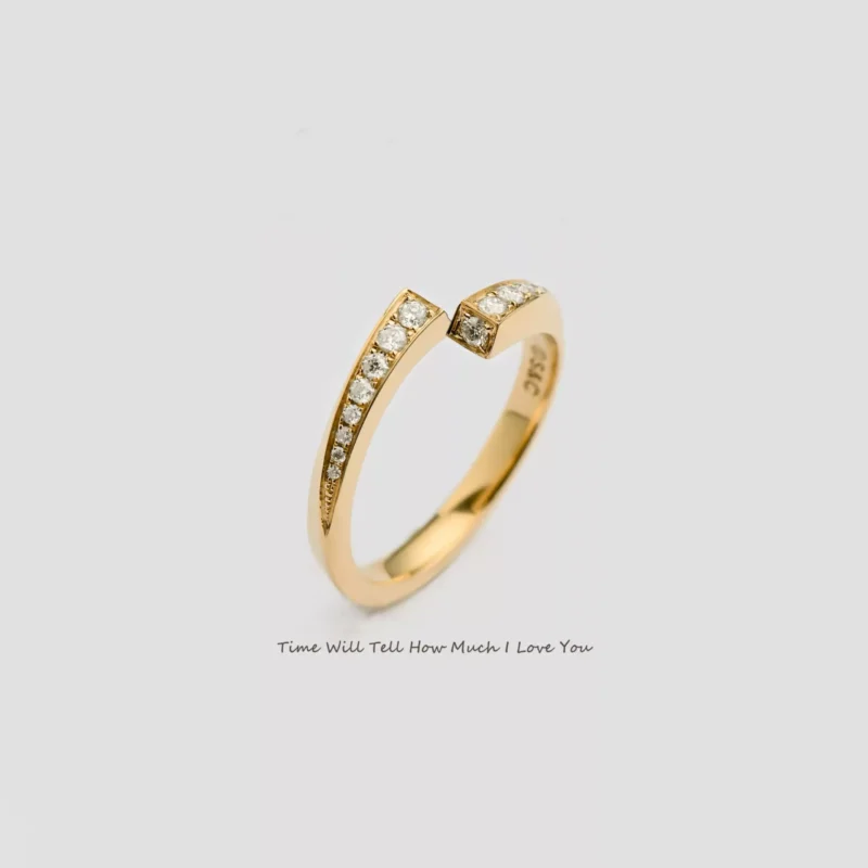 24k-gold-ring-AZK-7057-03 18K Pure Gold Diamond Wedding Band, Elegant Design, Perfect Blend of Fashion and Classic
