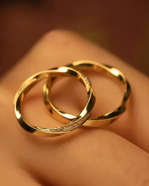 18K Pure Gold Diamond Wedding Band, Minimalistic Design, Perfect Symbol of Eternal Commitment