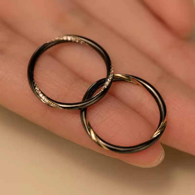 24k-gold-ring-AZK-7059-04 18K纯金钻石婚戒,精致设计搭配钻石点缀,婚礼与赠礼的理想之选