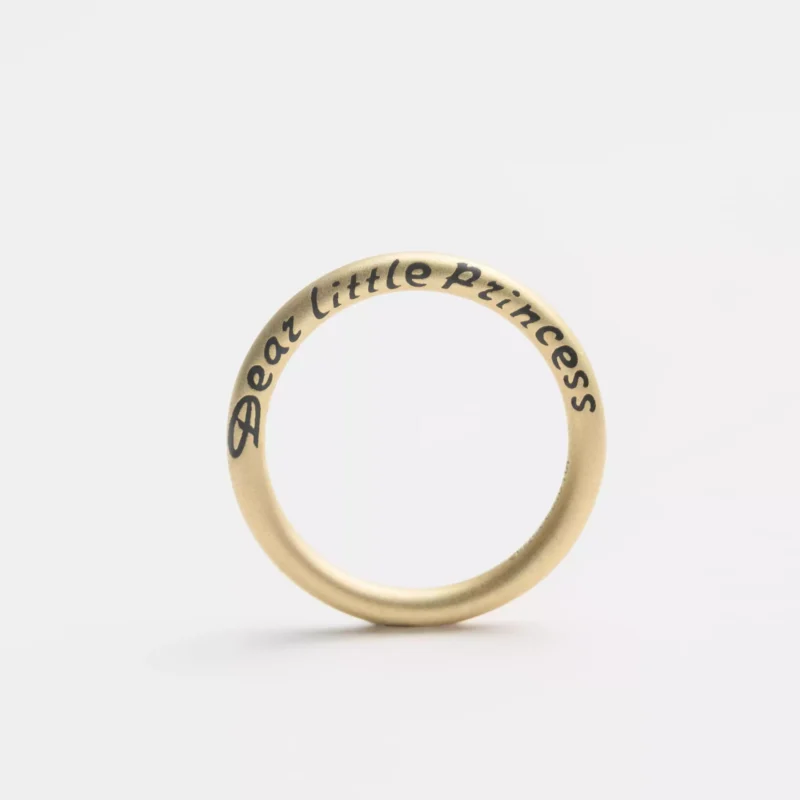 18K Pure Gold Custom Ring, "Dear little Princess" Engraving, Perfect for Gifting