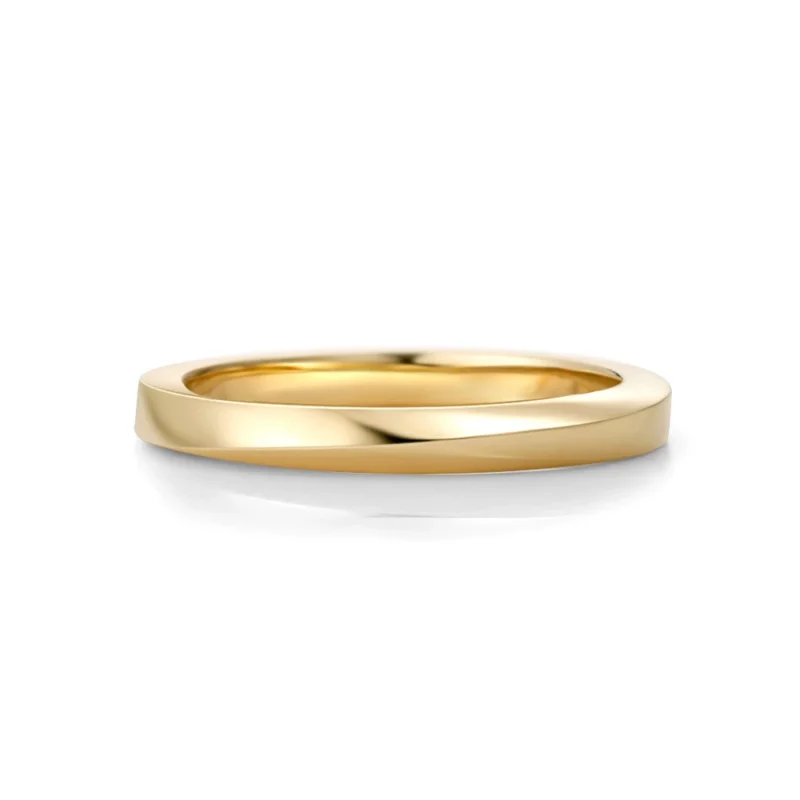 24k-gold-ring-AZK-7064-03 18K金银婚戒,简约流线设计,经典婚戒款式