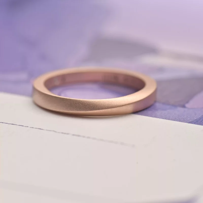 24k-gold-ring-AZK-7064-04 18K金银婚戒,简约流线设计,经典婚戒款式