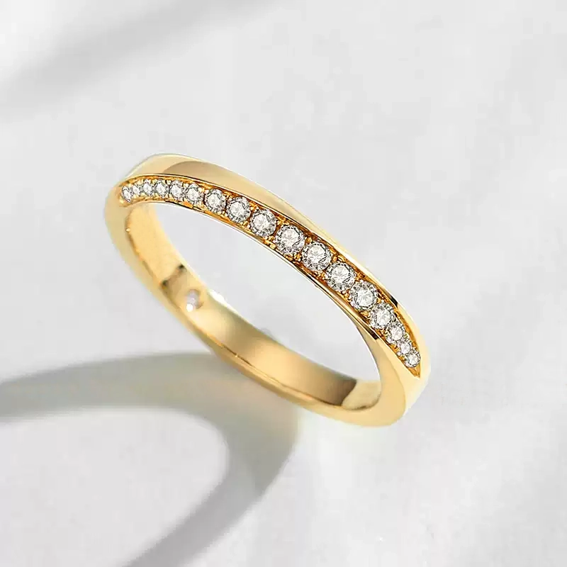 24k-gold-ring-AZK-7065-02 18K Gold Diamond Ring, Classic Elegant Design, Perfect for Weddings and Engagements