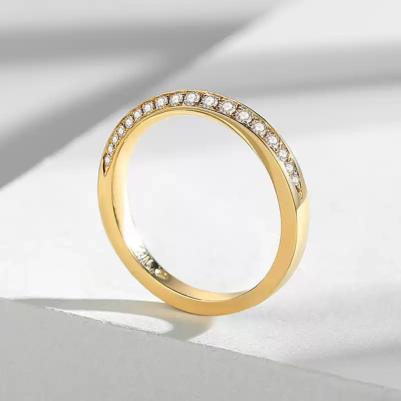 24k-gold-ring-AZK-7065-03 18K Gold Diamond Ring, Classic Elegant Design, Perfect for Weddings and Engagements