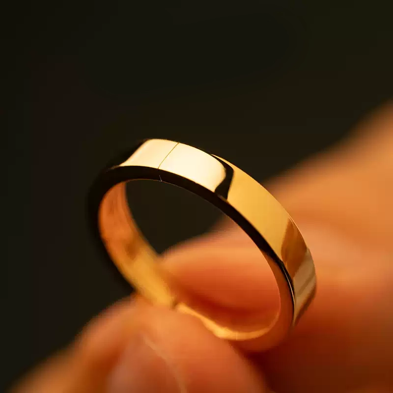 24k-gold-ring-AZK-7068-03 แหวนแต่งงานดีไซน์พิเศษทอง 18K แบบเรียบง่ายทันสมัย สามารถปรับแต่งได้