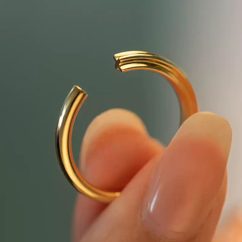 18k-gold-ring-azk-7063-4 18K Gold Custom Open Wedding Bands, Engraved Personalized Design, Exclusive Couple Rings