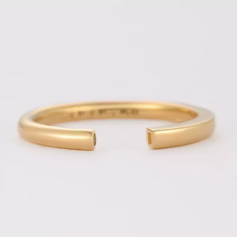 18k-gold-ring-azk-7063-2 18K Gold Custom Open Wedding Bands, Engraved Personalized Design, Exclusive Couple Rings