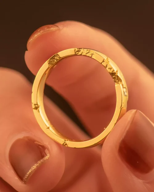 18K Gold Wedding Band | Customizable Engraving Available