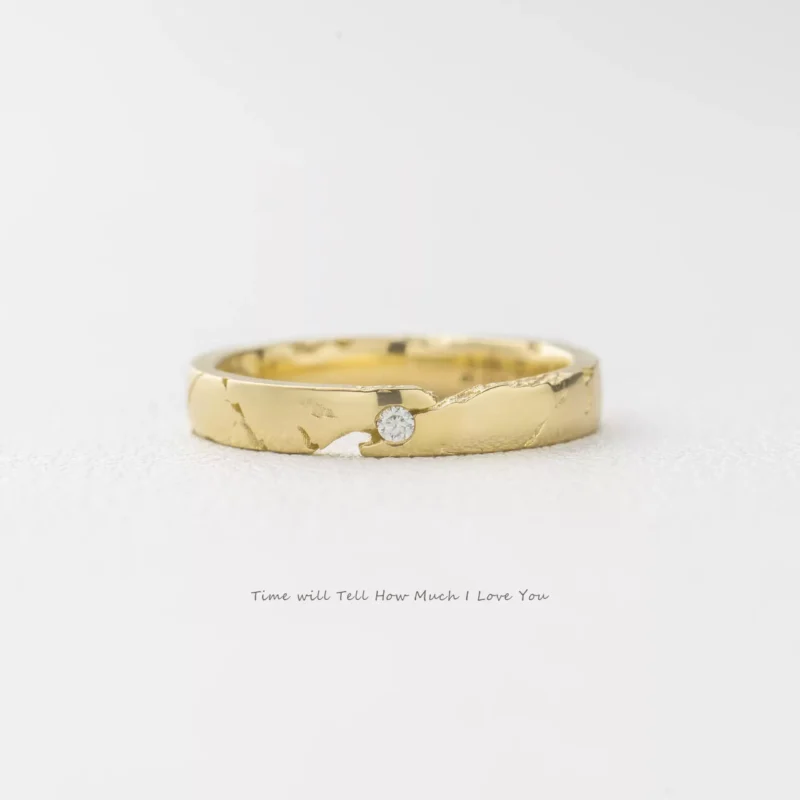 AZK-7074-6 Обручальное кольцо из золота 18 карат | Доступна гравировка на заказ