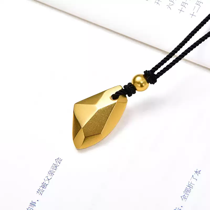 24k-gold-AZK-8008-4 24K Gold Wishing Stone Pendant – Customizable Couple Gift