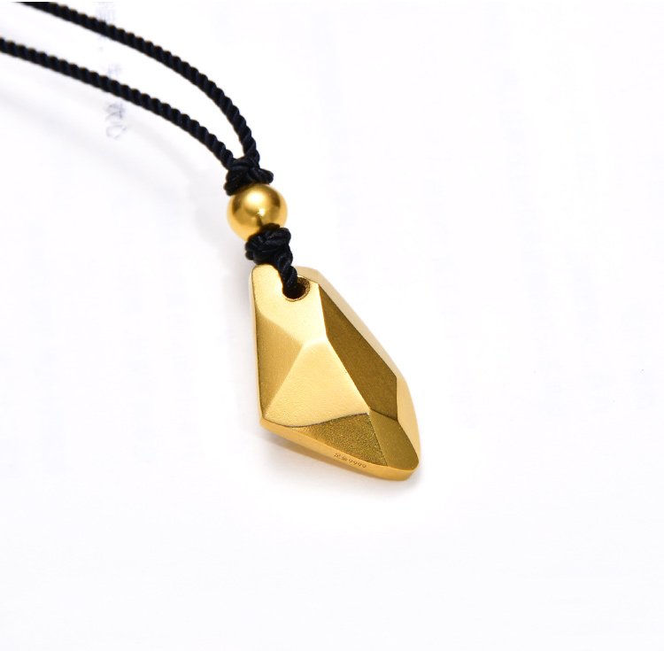 24k-gold-AZK-8008-8 24K Gold Wishing Stone Pendant – Customizable Couple Gift