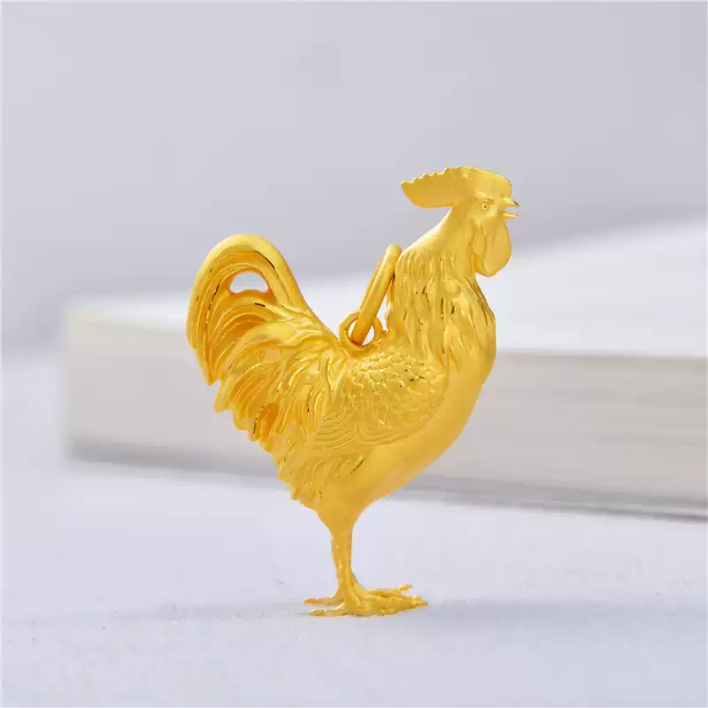24k-gold-AZK-8009-2 24K Gold Rooster Figurine – Handcrafted Gold Rooster Sculpture