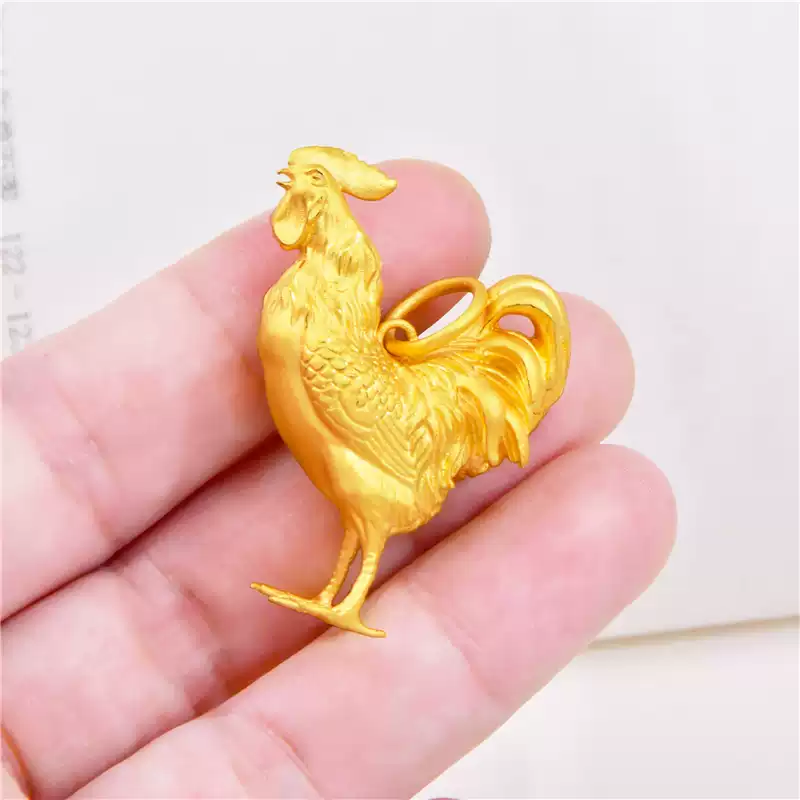 24k-gold-AZK-8009-3 24K Gold Rooster Figurine – Handcrafted Gold Rooster Sculpture