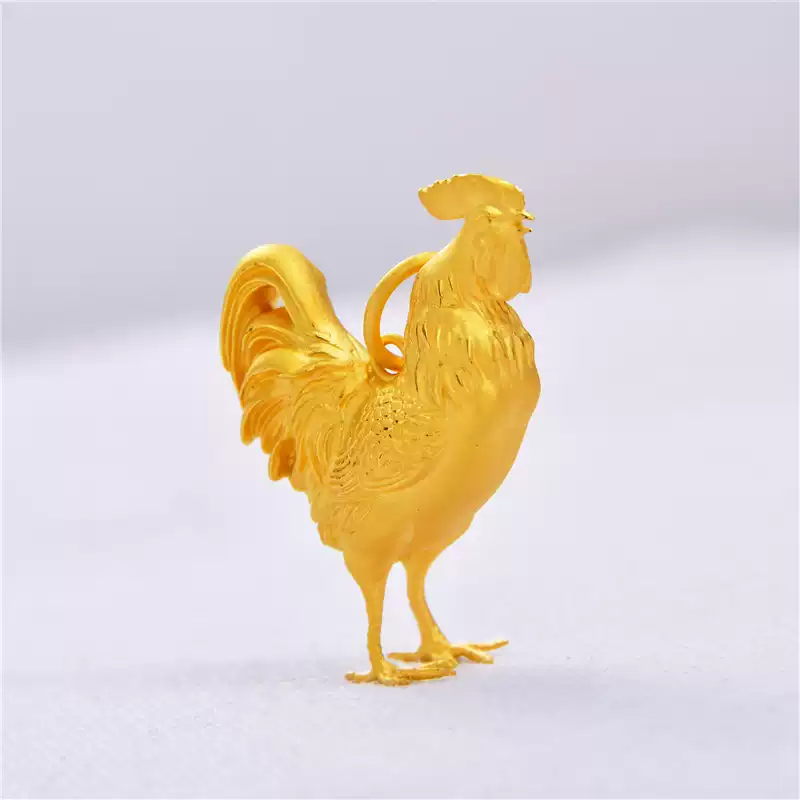24k-gold-AZK-8009-4 24K Gold Rooster Figurine – Handcrafted Gold Rooster Sculpture