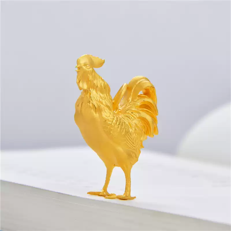 24k-gold-AZK-8009-5 24K Gold Rooster Figurine – Handcrafted Gold Rooster Sculpture