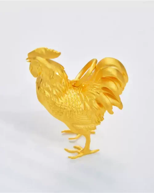 24K Gold Rooster Figurine – Handcrafted Gold Rooster Sculpture