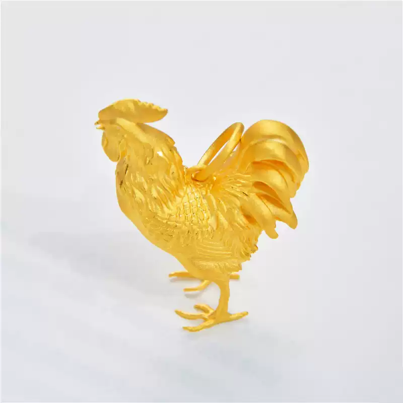 24k-gold-AZK-8009-6 24K Gold Rooster Figurine – Handcrafted Gold Rooster Sculpture