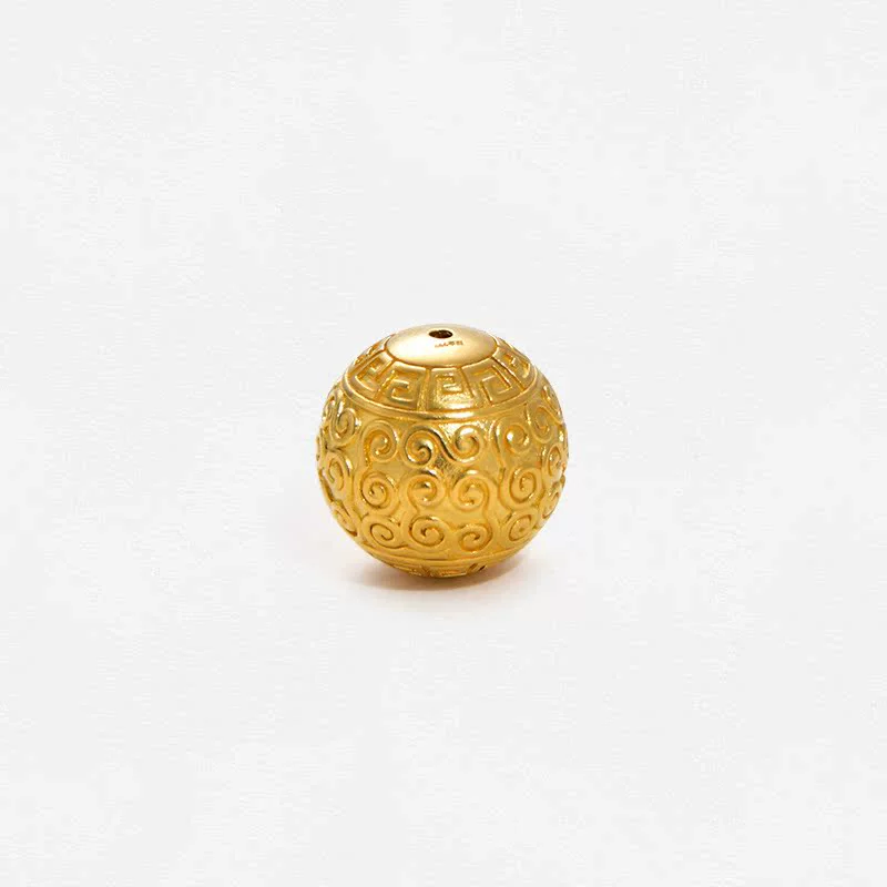 24k-gold-AZK-8010-1 24K Gold Cloud Pattern Bead – Customizable Feng Shui Bead for Hand Straps