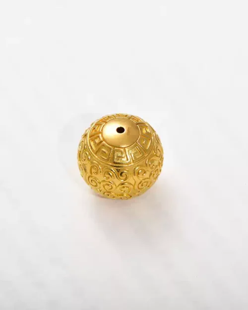 24K Gold Cloud Pattern Bead – Customizable Feng Shui Bead for Hand Straps