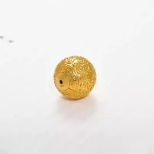 24K Gold Cloud Pattern Bead – Customizable Feng Shui Bead for Hand Straps 2 24K Gold Cloud Pattern Bead